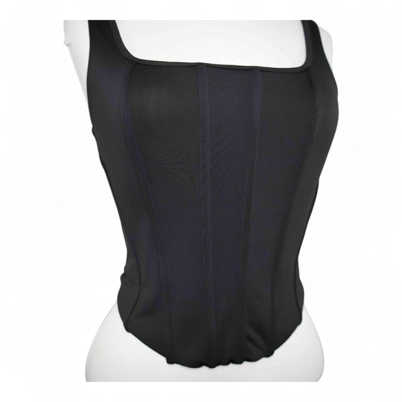Express -‎ Black Corset Tank Top - XS Body Contour Y2K Edgy Grunge Streetwear - Picture 6 of 10